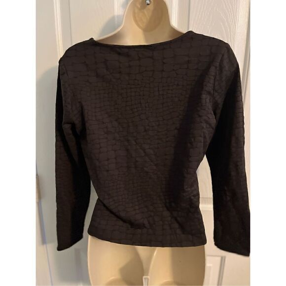 Talbots Brown Spandex Blend Alligator Pattern Top. Size Medium - Picture 5 of 5